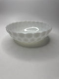 Vtg Anchor Hocking Milk Glass Serving Dish Bubble Bulls Eye Bowl 8" Fruit Bowl