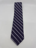 Donna Karan New York Purple Men's Neck Tie W/ Silver/White Stripes