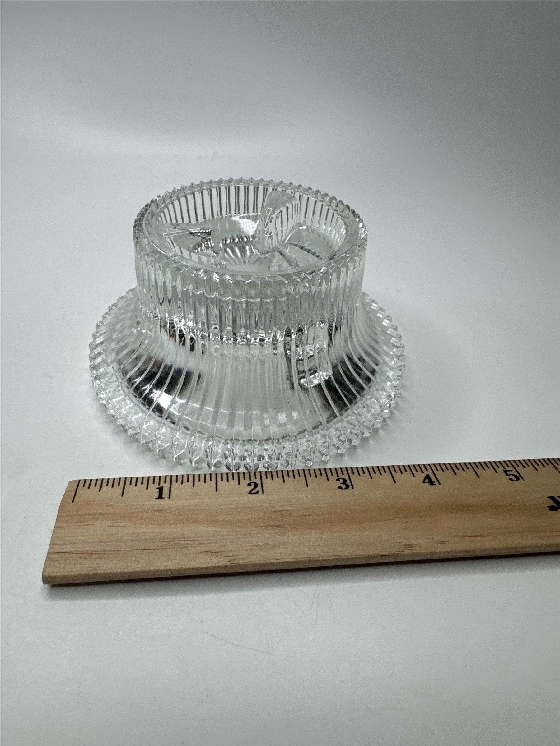 Vintage Crystal Hurricane Candle Stick Holder Lamp Base (BASE ONLY) EUC MCM