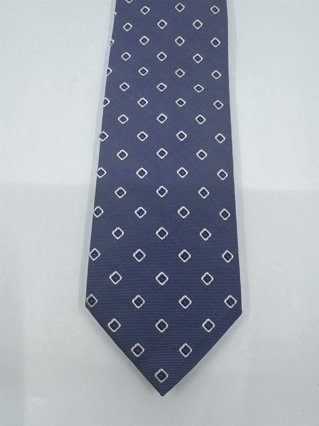 Boggi Milano Made In Italy Blue Men's Neck Tie W/ White Squares