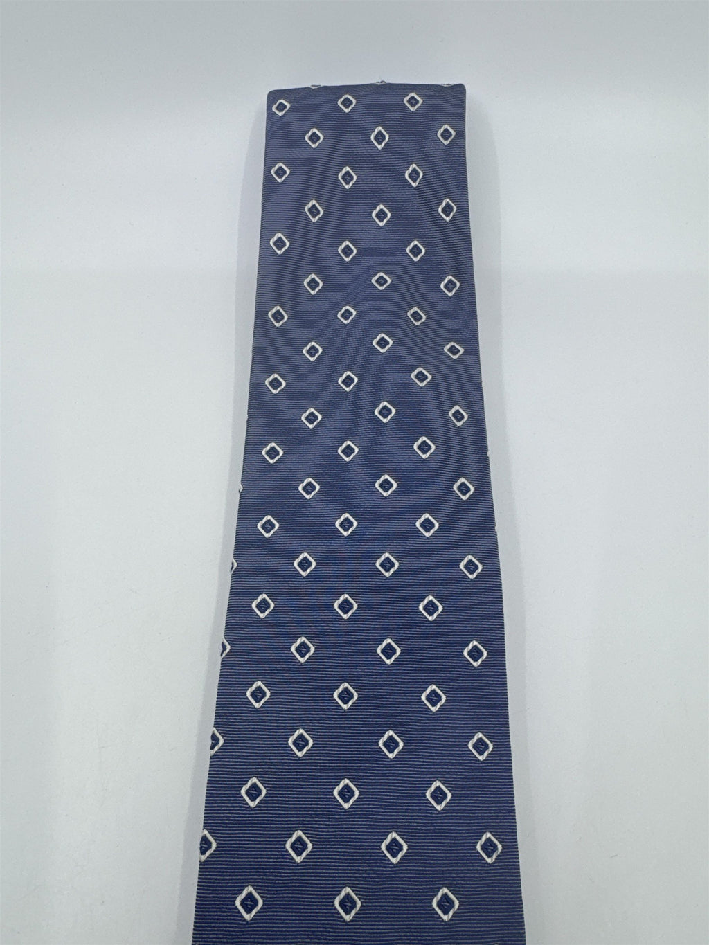 Boggi Milano Made In Italy Blue Men's Neck Tie W/ White Squares
