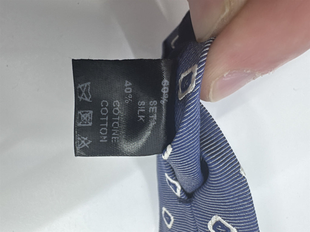 Boggi Milano Made In Italy Blue Men's Neck Tie W/ White Squares