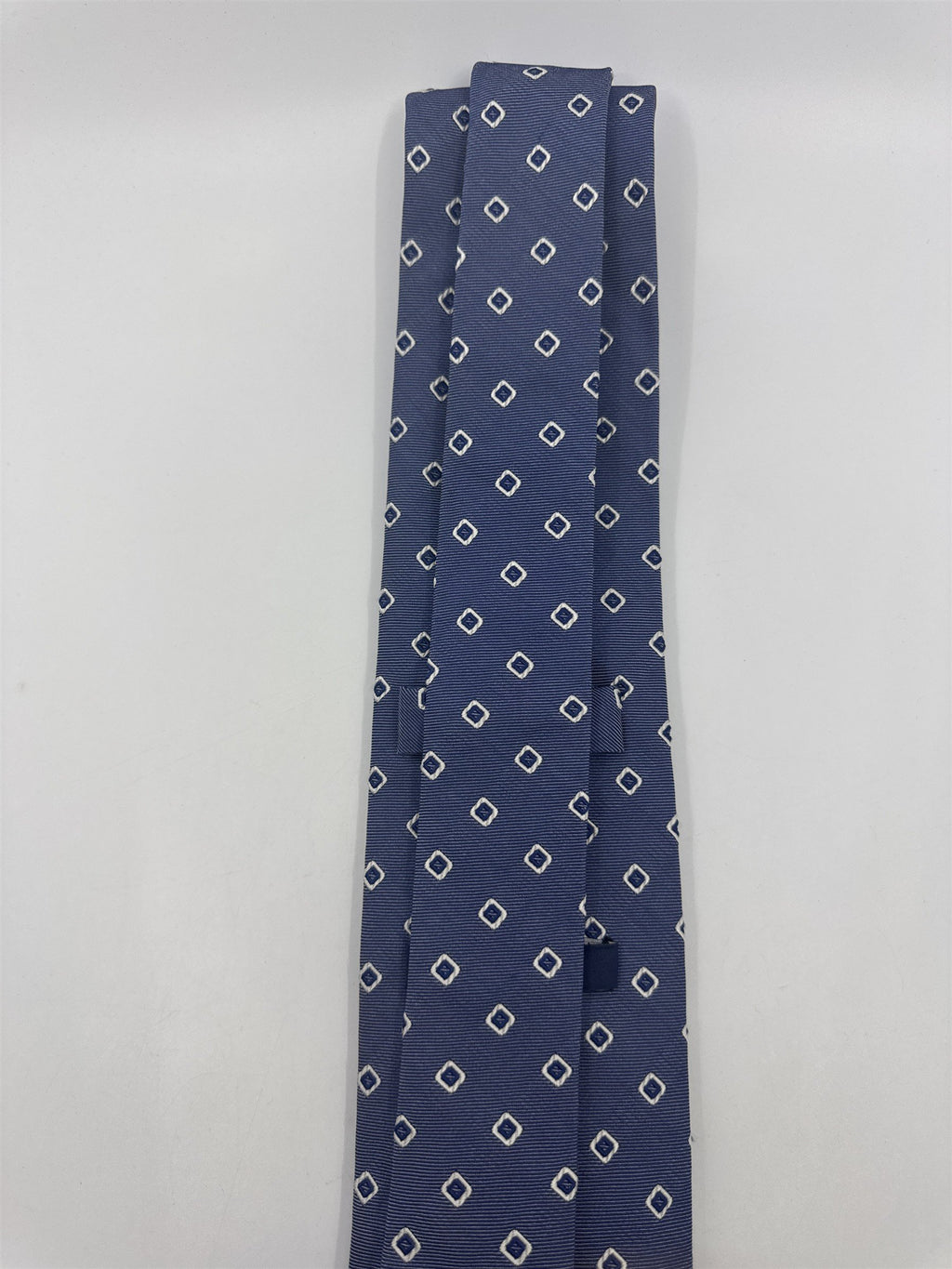 Boggi Milano Made In Italy Blue Men's Neck Tie W/ White Squares