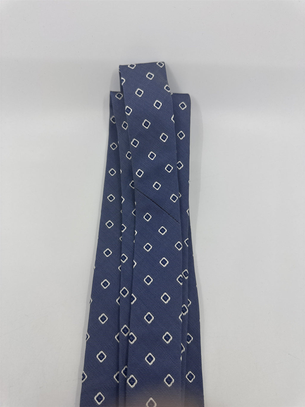 Boggi Milano Made In Italy Blue Men's Neck Tie W/ White Squares
