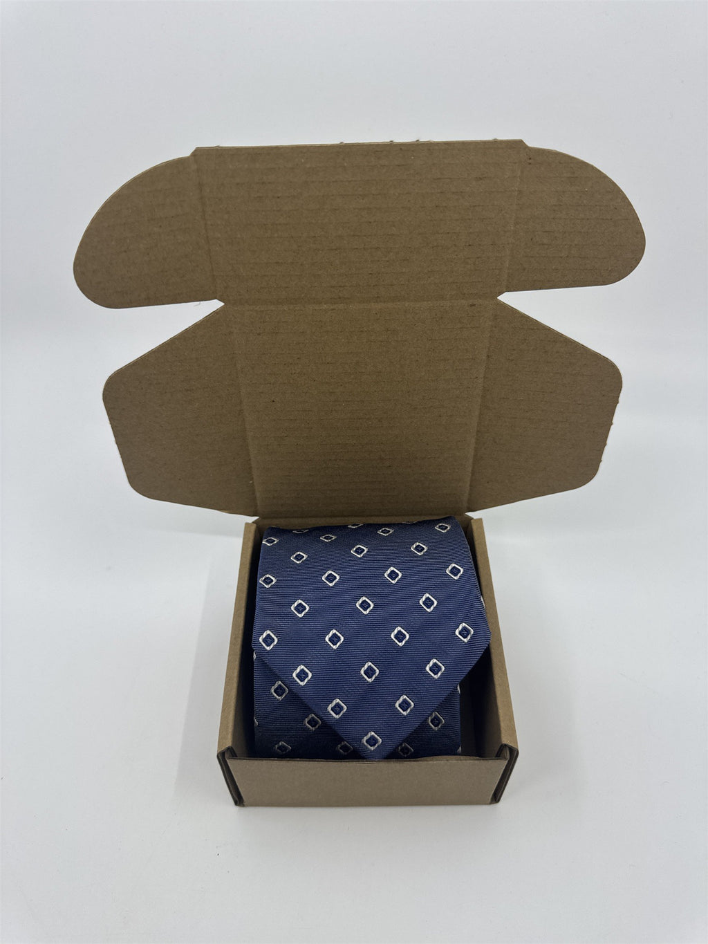Boggi Milano Made In Italy Blue Men's Neck Tie W/ White Squares