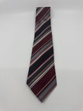 Van Heusen Black, Red And Silver 100% Silk Men's Neck Tie