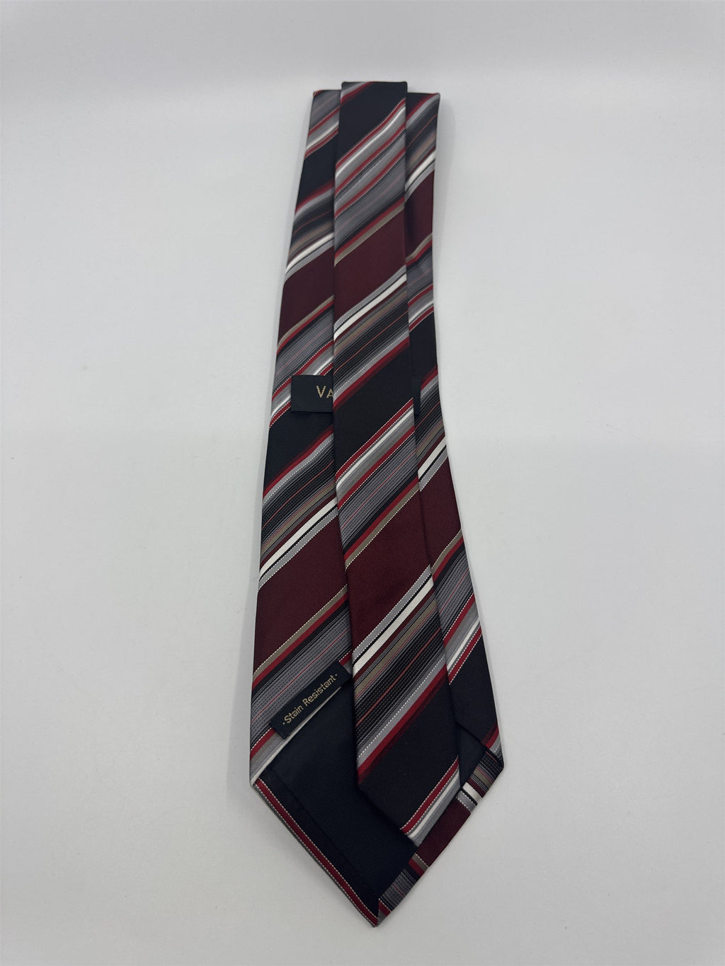 Van Heusen Black, Red And Silver 100% Silk Men's Neck Tie