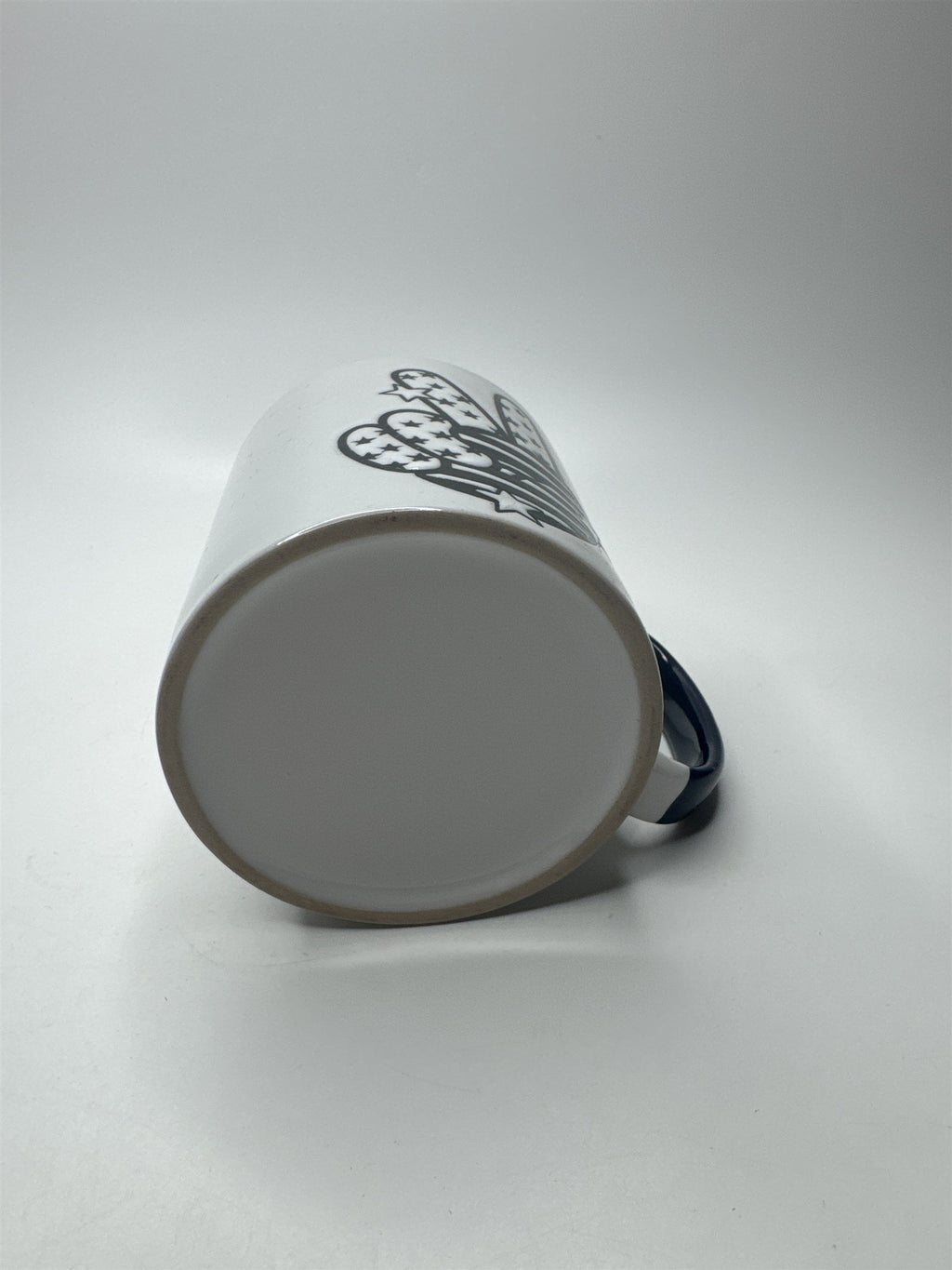 Ceramic Heavy Duty Embossed Blue and White Peace Fingers Stars & Stripes Mug
