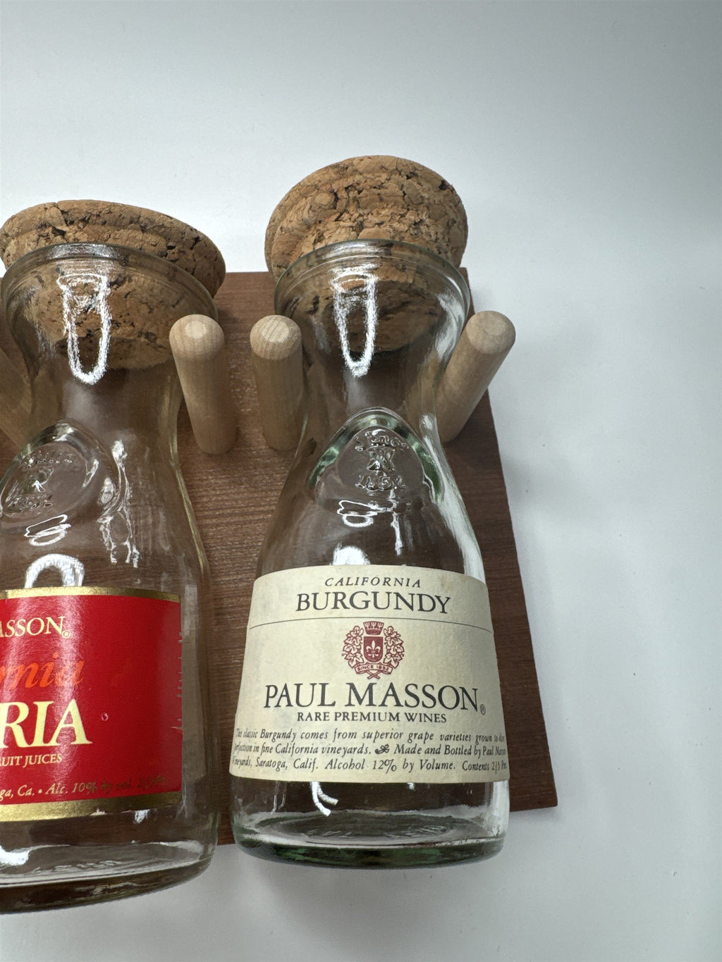 Paul Masson Wine Carafe Spice Rack Gift Set in Box VTG 70s Wine Country 4 Bottle