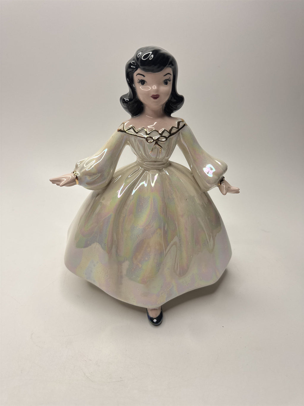 Vintage Holland Mold MCM Southern Belle Girl Figurine 1950s White Dress Topper