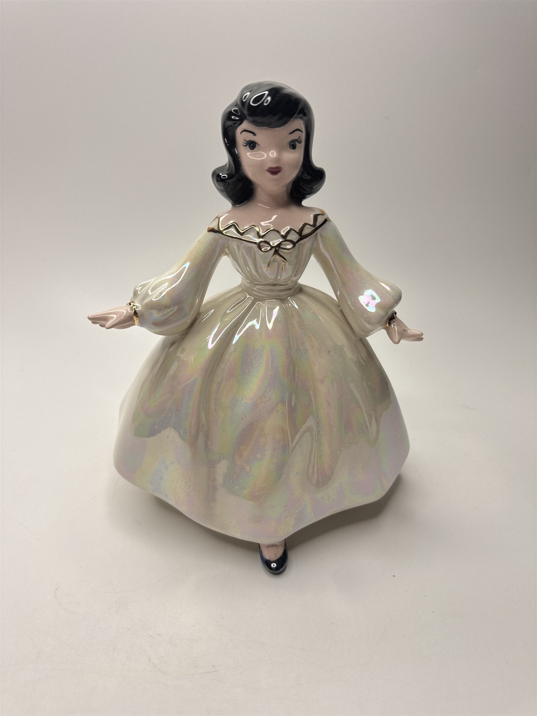 Vintage Holland Mold MCM Southern Belle Girl Figurine 1950s White Dress Topper