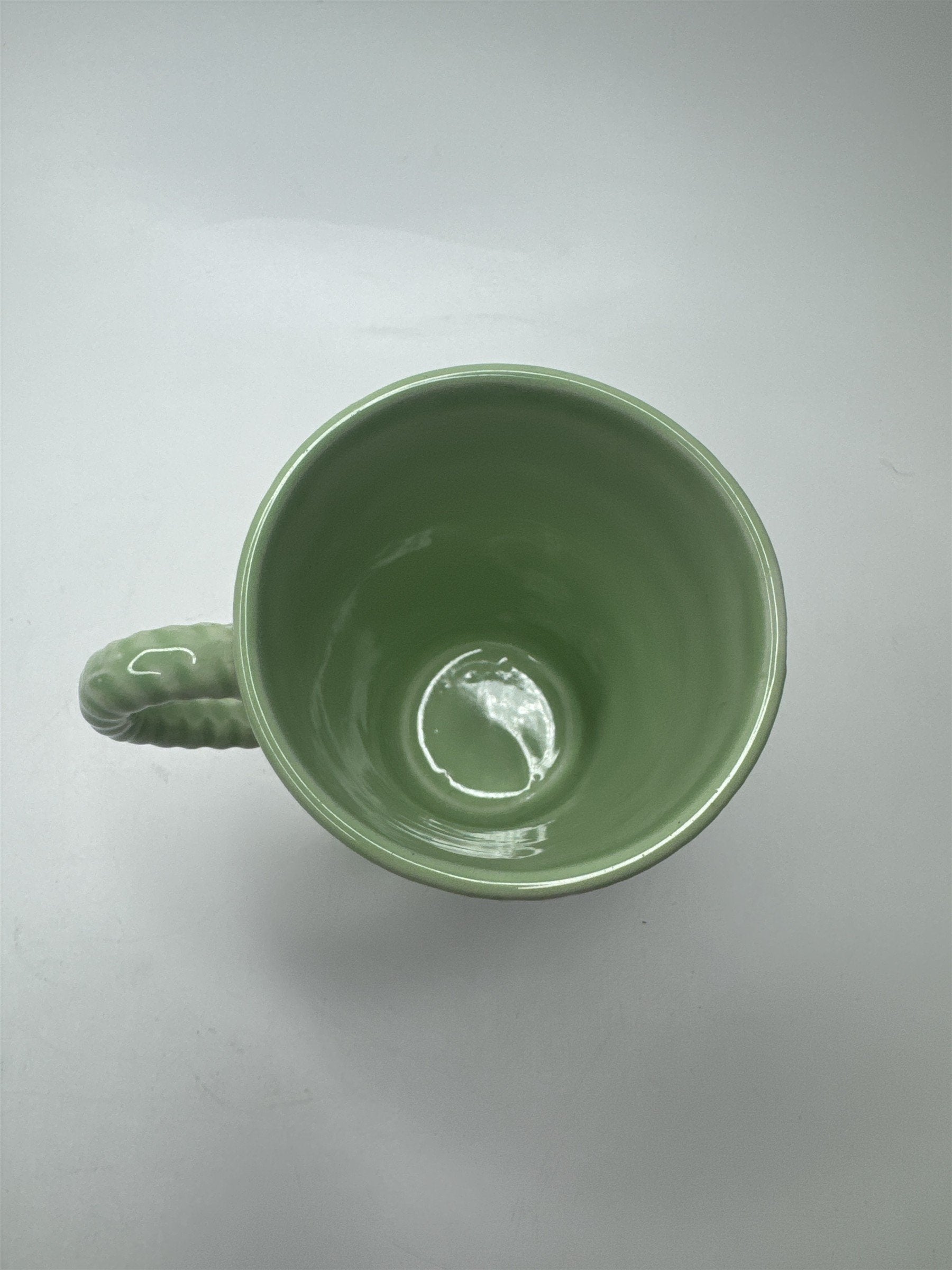 Rare Vintage Green Basket Weave 4" Easter Coffee Mug Made in Japan EUC