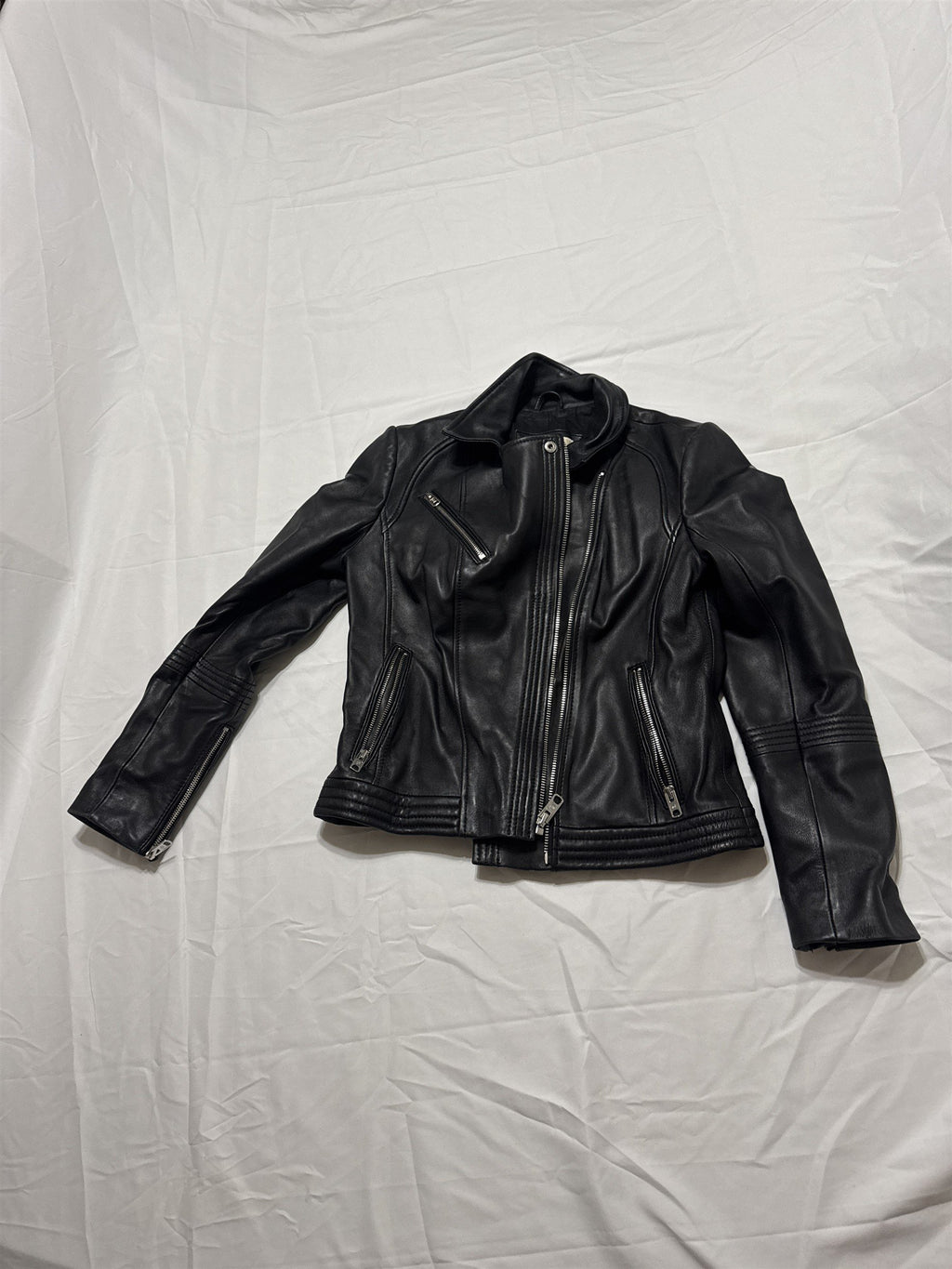 Womens Size Small Michael Kors Black Motorcycle Biker Jacket