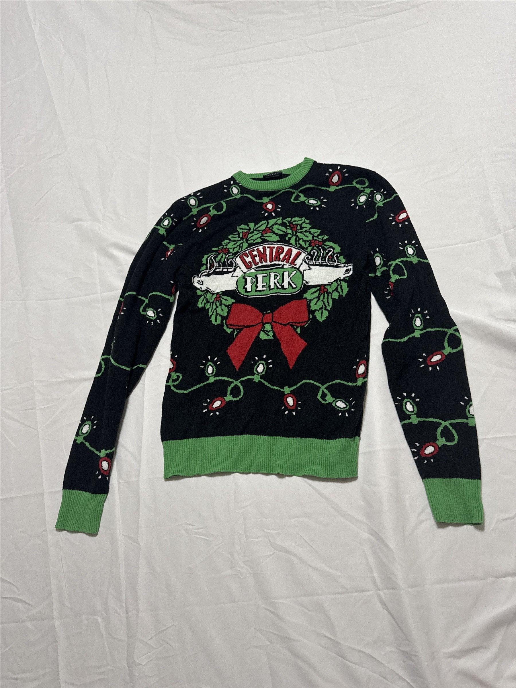 Mens FRIENDS Central Perk Celebrate Together Size Small Ugly Christmas Sweater