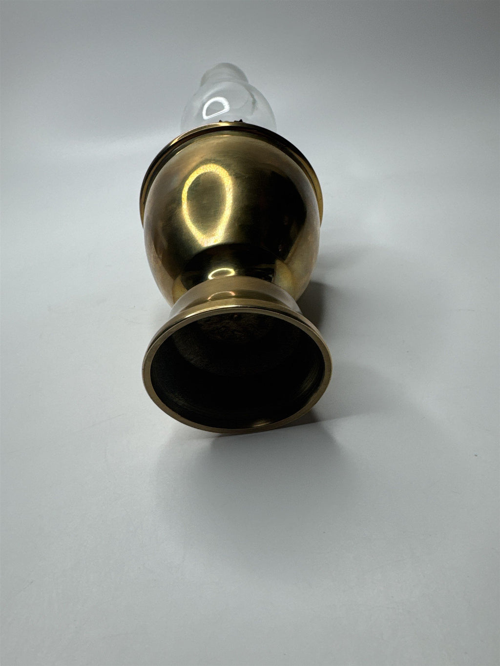 Vintage Heavy Brass Oil Lamp /w Wick and Glass Flame Cover Made in India