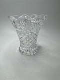 Teleflora Clear Diamond Cut 24% Lead Crystal Table Flower Vase 5" Tall EUC