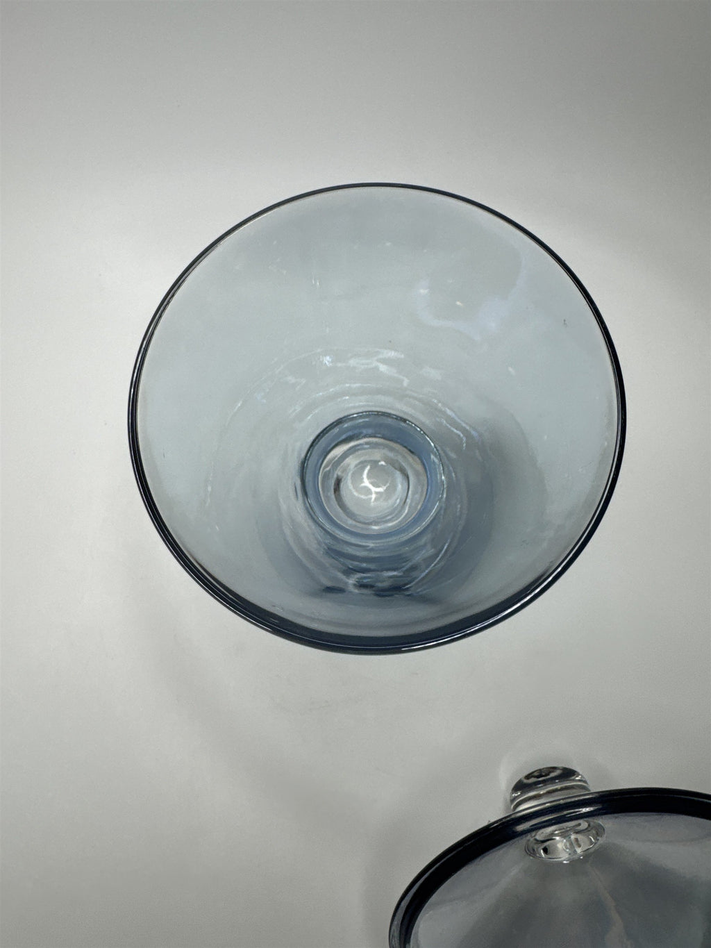Vintage Hazel Atlas Iridescent Blue Lidded Candy Bowl Dish 1960s Covered Dish