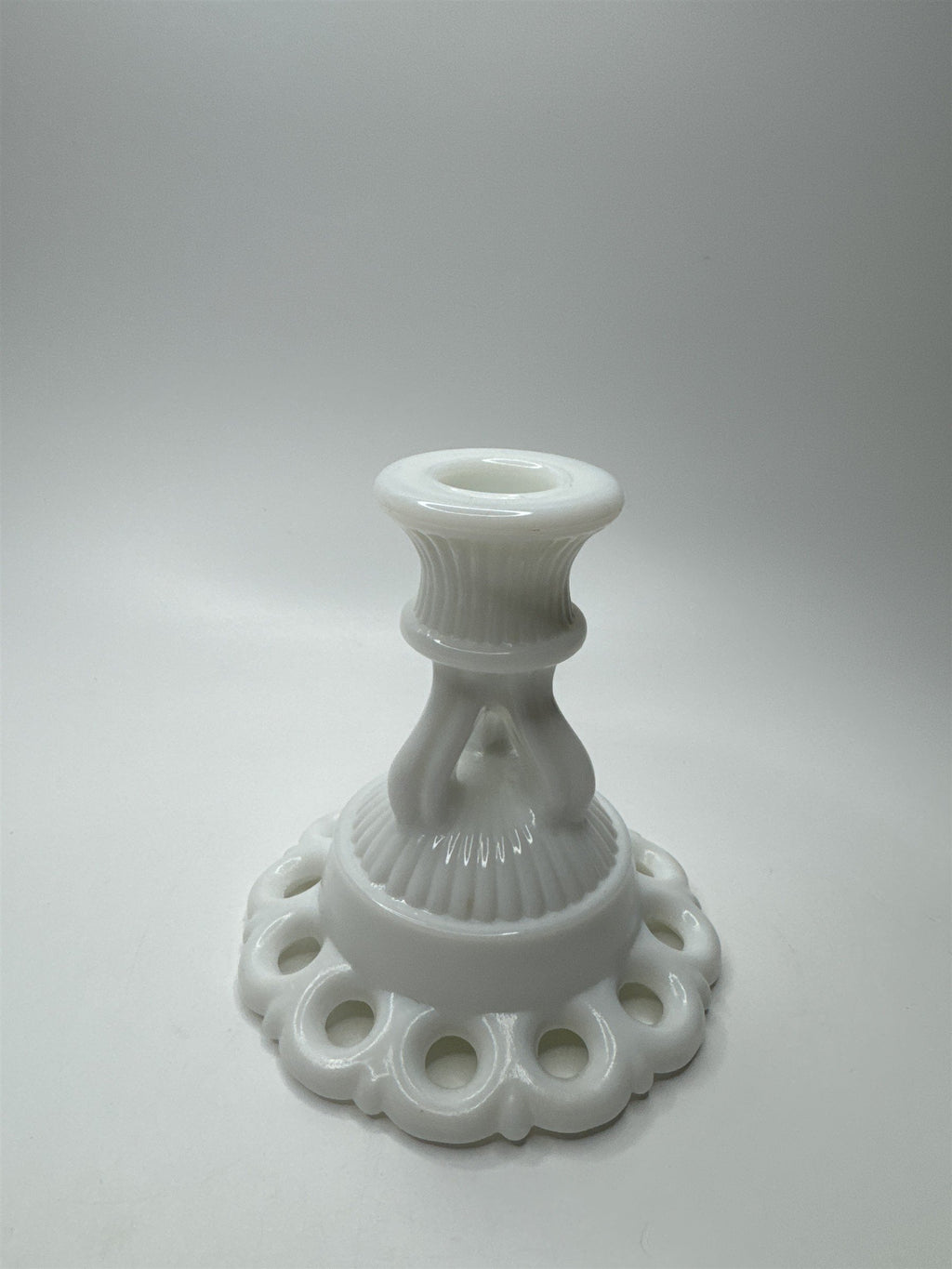Vintage Westmoreland Milk Glass Doric Candlestick Lace Candle Holder