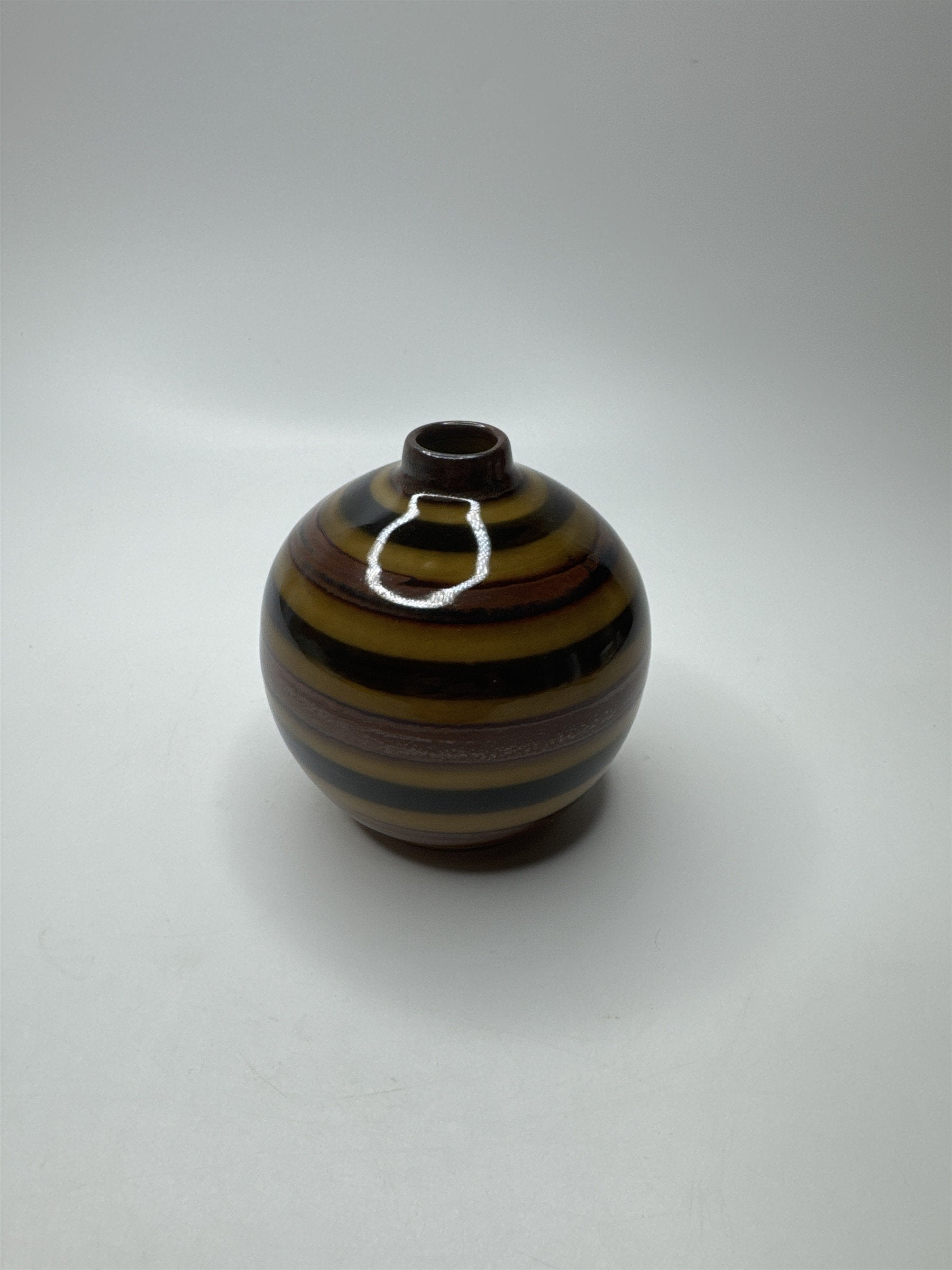 Vintage 3.5" Japan Bud Vase Earth Tones Browns and Golds OMC Vase