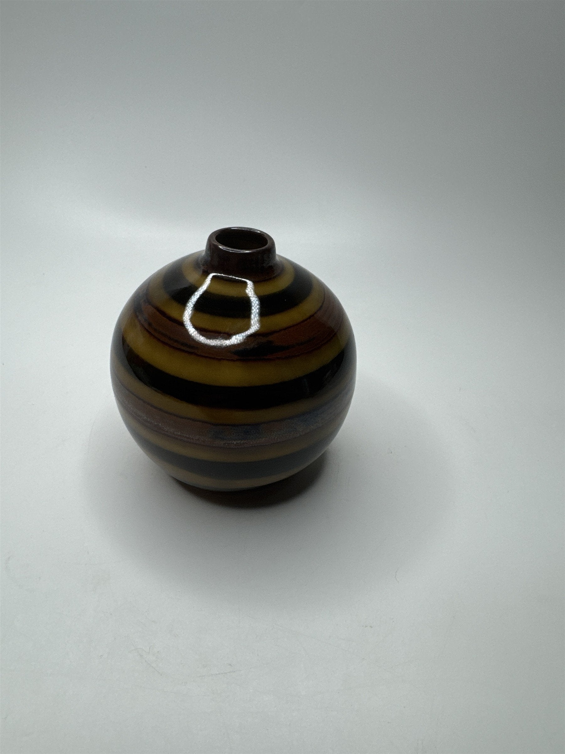 Vintage 3.5" Japan Bud Vase Earth Tones Browns and Golds OMC Vase