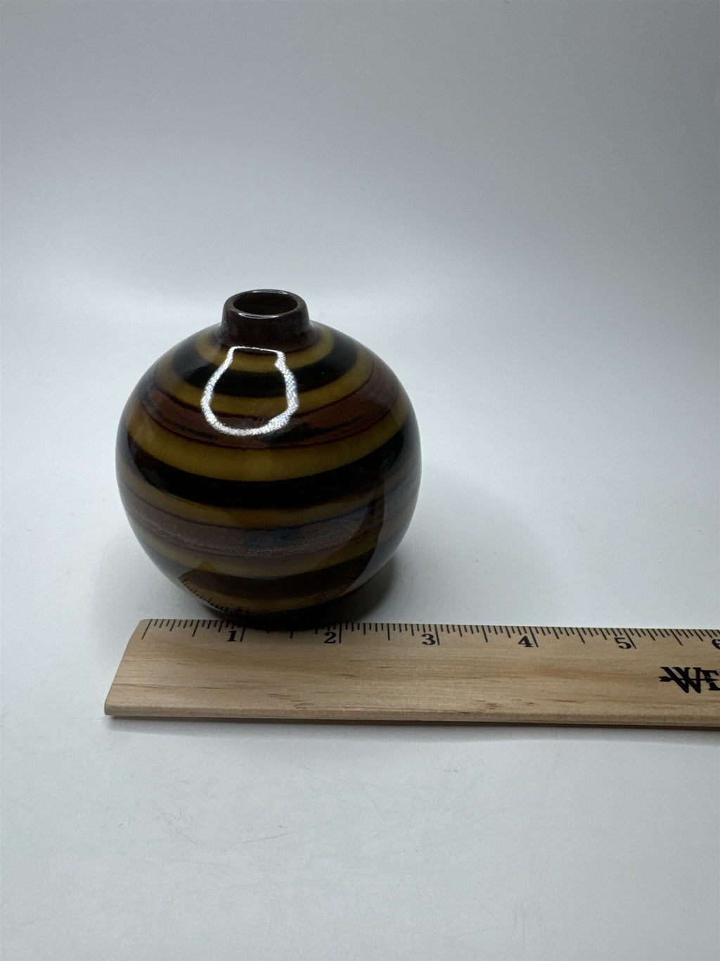 Vintage 3.5" Japan Bud Vase Earth Tones Browns and Golds OMC Vase