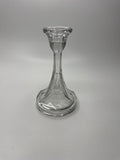 Vintage 6.5" Floral Etched Crystal Candlestick Candle Holder EUC