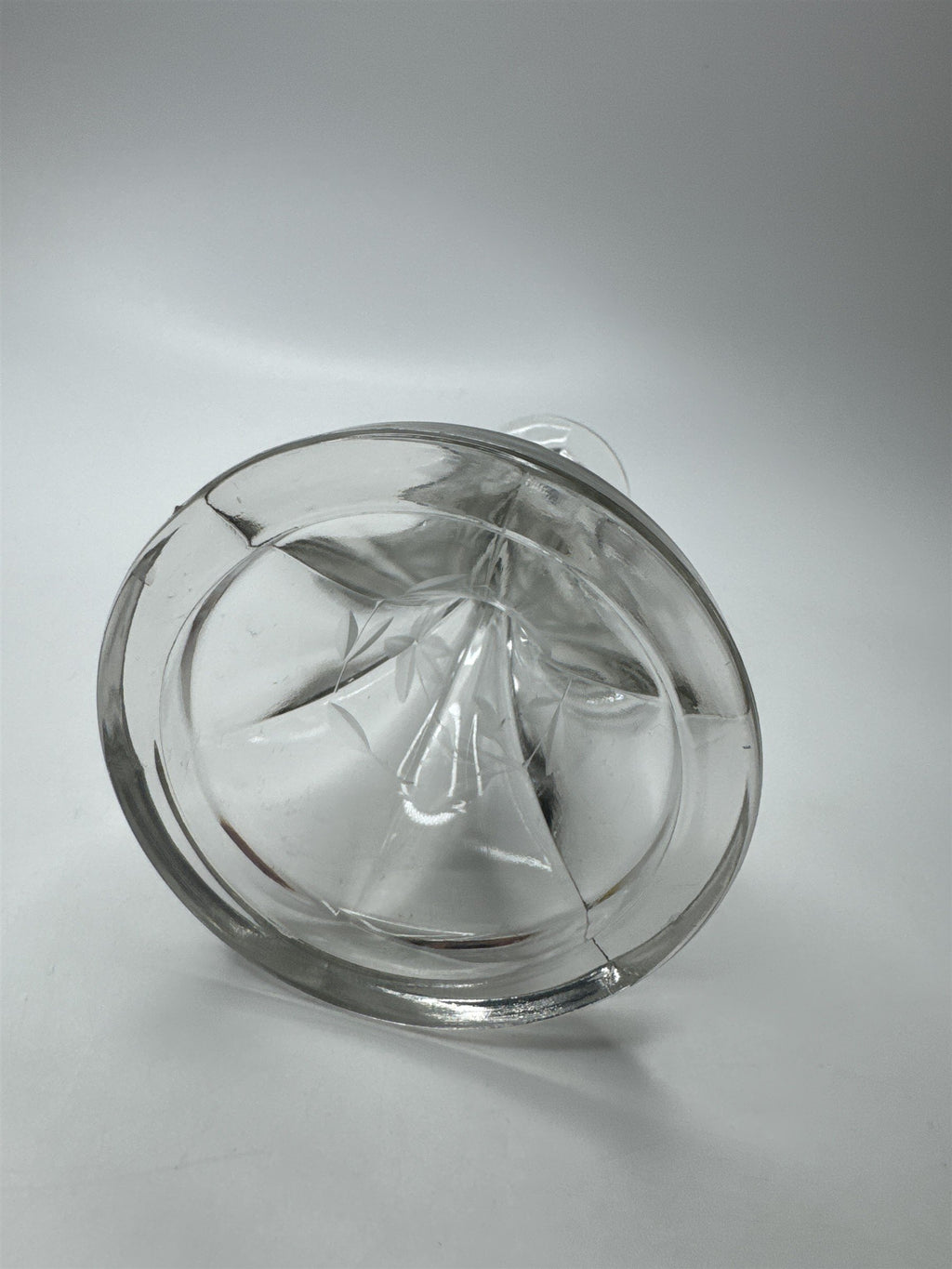 Vintage 6.5" Floral Etched Crystal Candlestick Candle Holder EUC