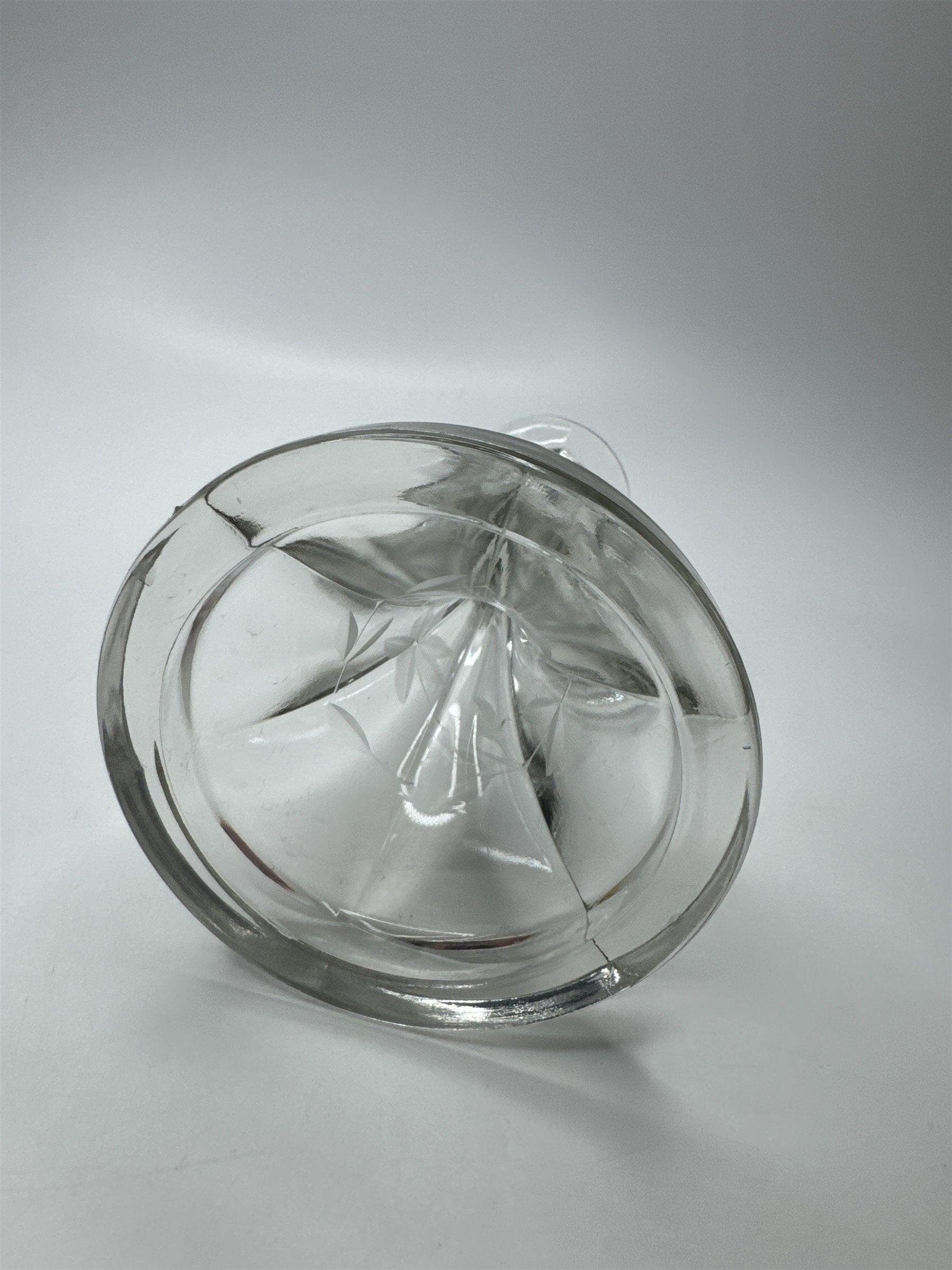 Vintage 6.5" Floral Etched Crystal Candlestick Candle Holder EUC