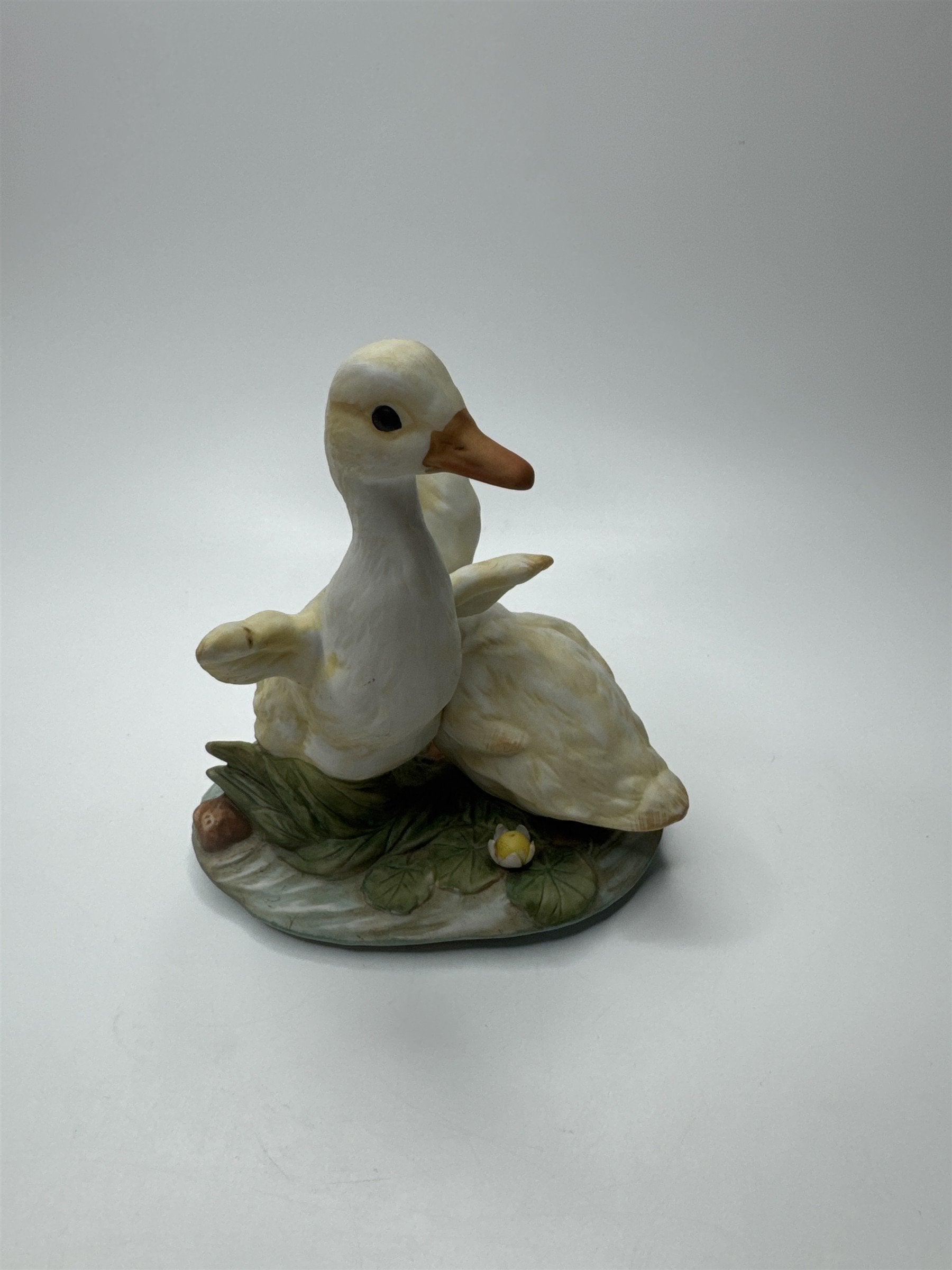 Vintage Masterpiece by Homco Home Interiors Porcelain Yellow Ducks on Pond Lily