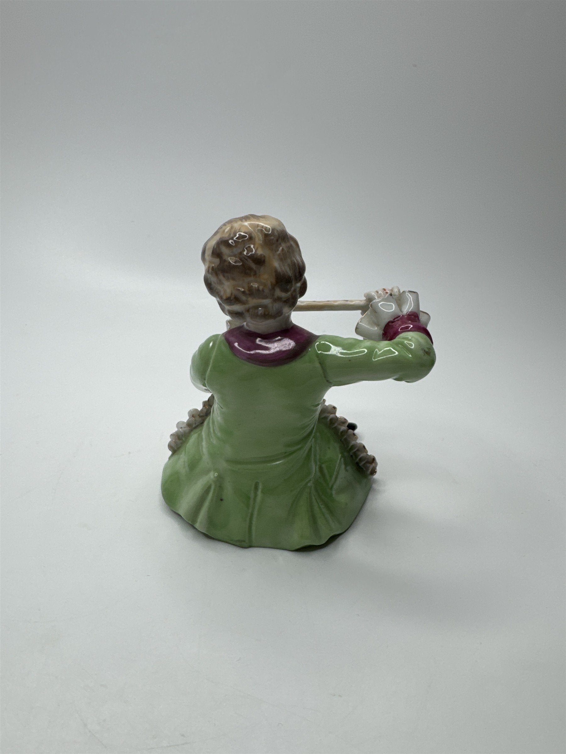 Vintage Wales Porcelain Figurine Rare Sword Mark Made in Japan Flute Player