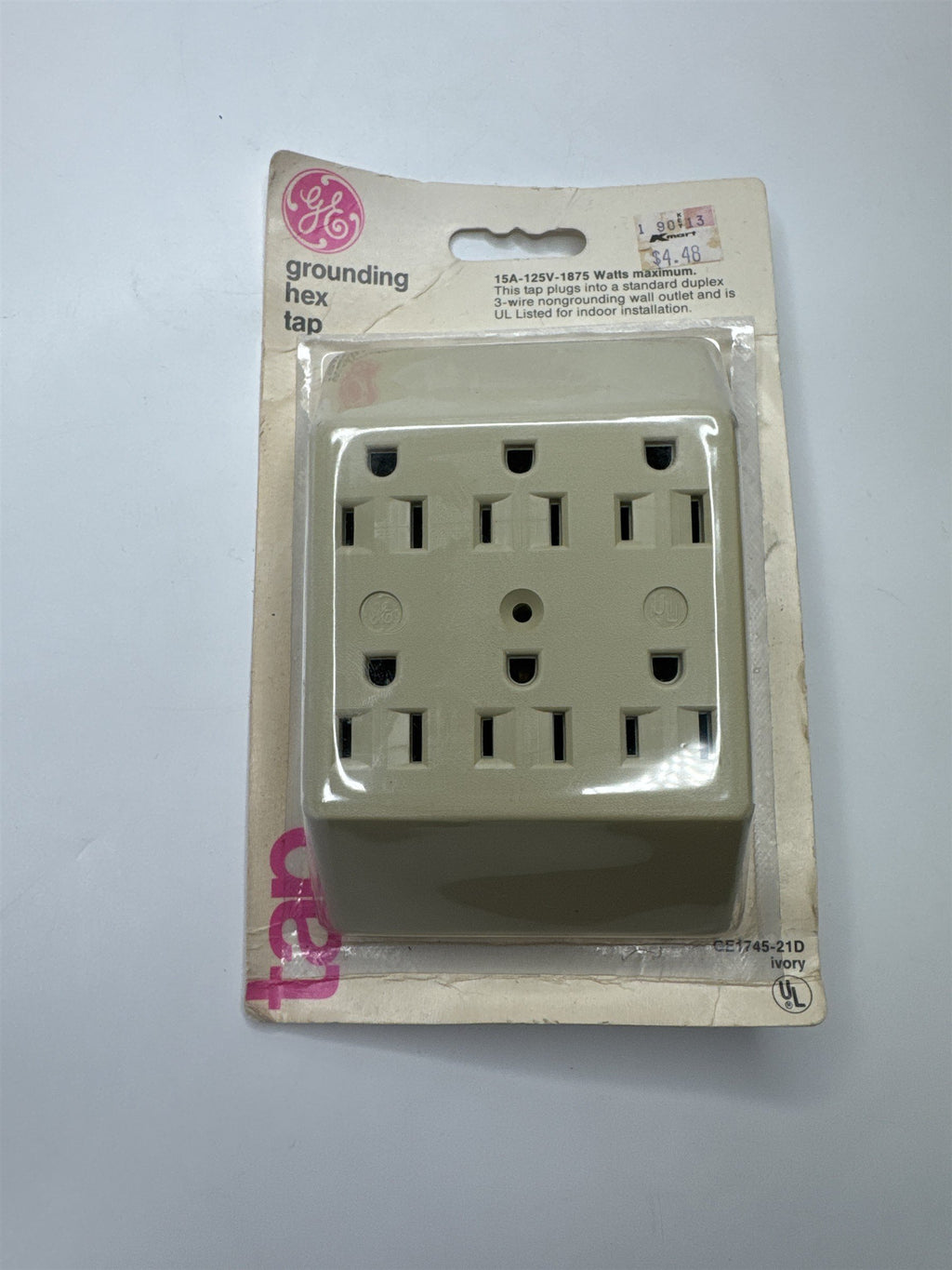 Vintage 1986 GE Grounding Hex Tap GE1745-21D Ivory NOS Kmart