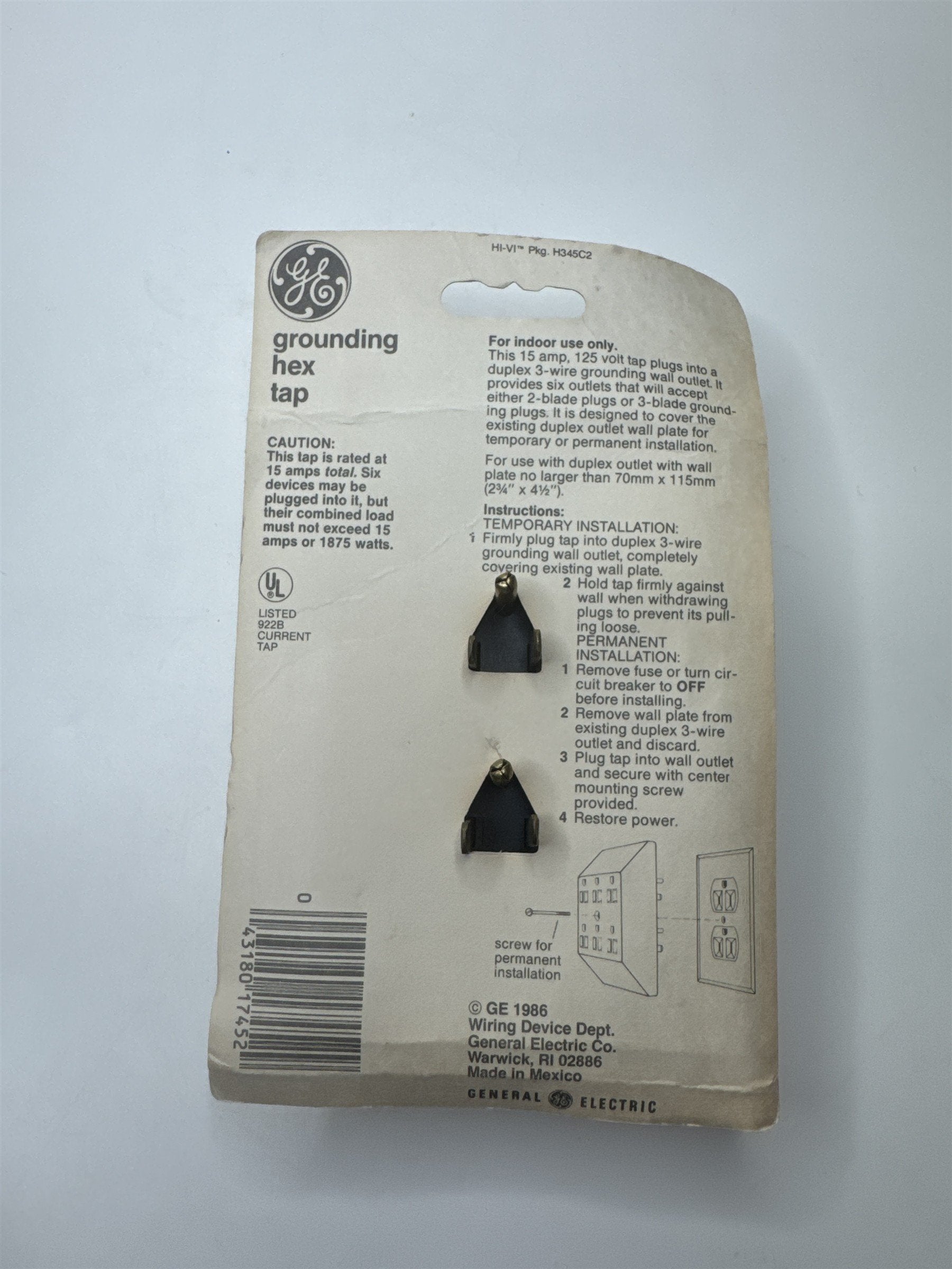 Vintage 1986 GE Grounding Hex Tap GE1745-21D Ivory NOS Kmart