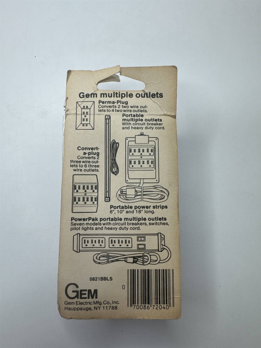 Vintage Replacement Pull-Chain Current Tap dds Outlets and Switch Control GEM