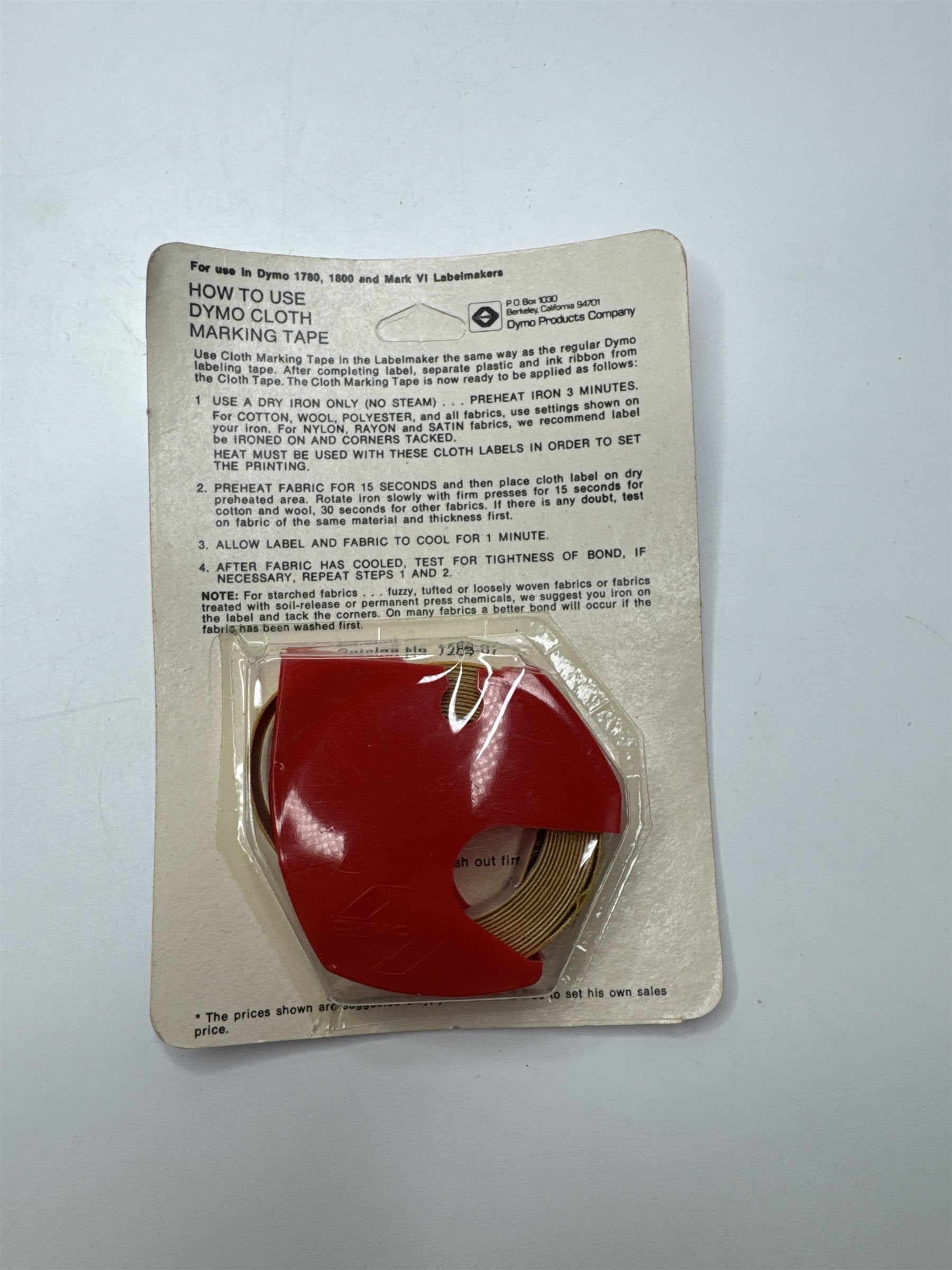 Vintage Dymo Cloth Marking Tape Instant Cloth Labels