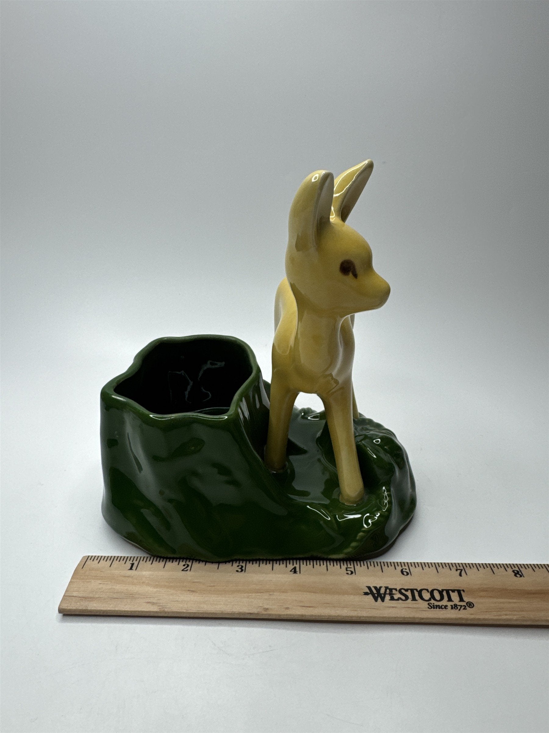 Vintage Shawnee Art Pottery Yellow Deer on Grass Planter USA #624 Planter