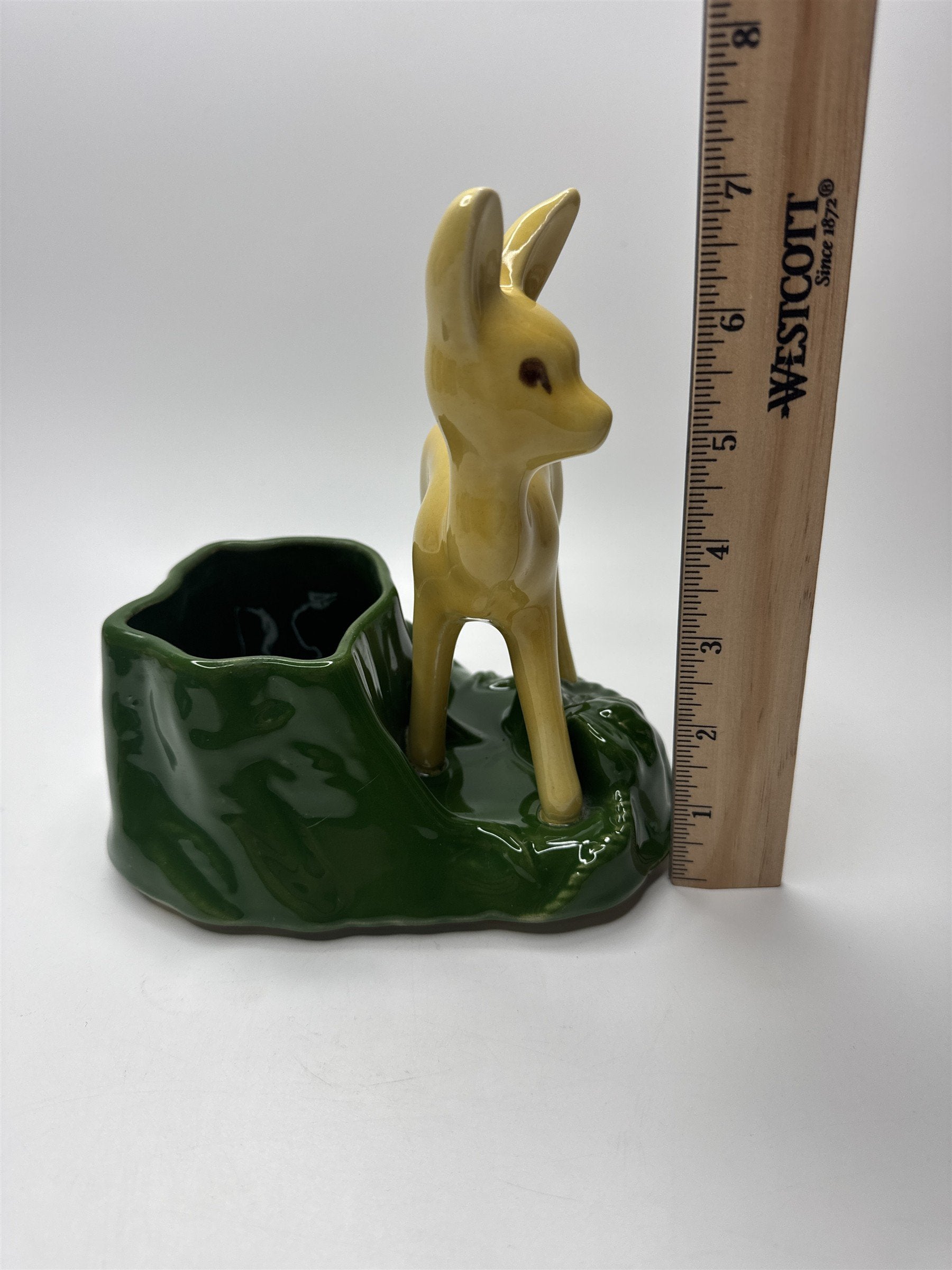 Vintage Shawnee Art Pottery Yellow Deer on Grass Planter USA #624 Planter