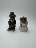 Bearware Pottery Bride and Groom Salt and Pepper Shakers Set Bear Themed