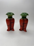 Vintage Japan Carrot Shaped Salt and Pepper Shaker Set Ceramic Hand Painted