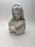 Vintage Virgin Mary Porcelain Planter Japan Crossed Arms Holy Religious Planter