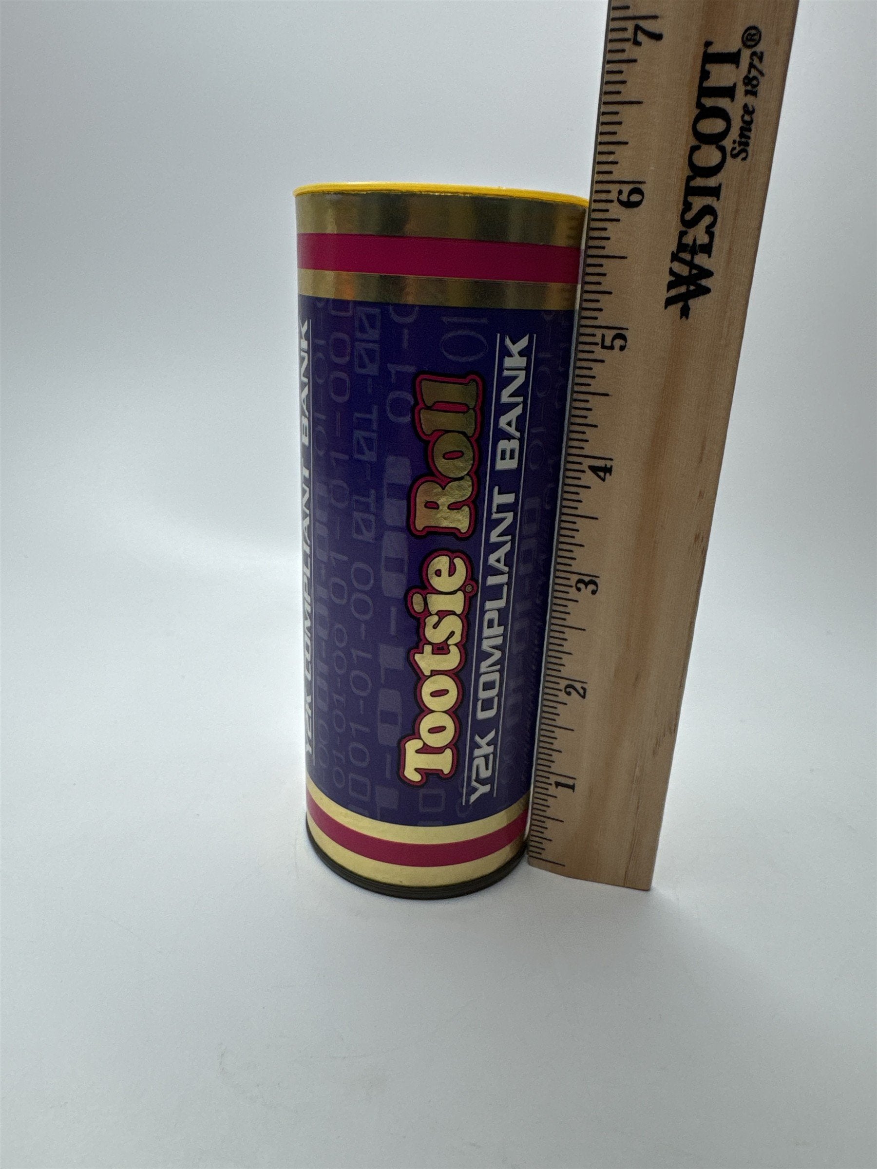 Vintage Tootsie Roll Y2K Compliant Bank Empty Tin