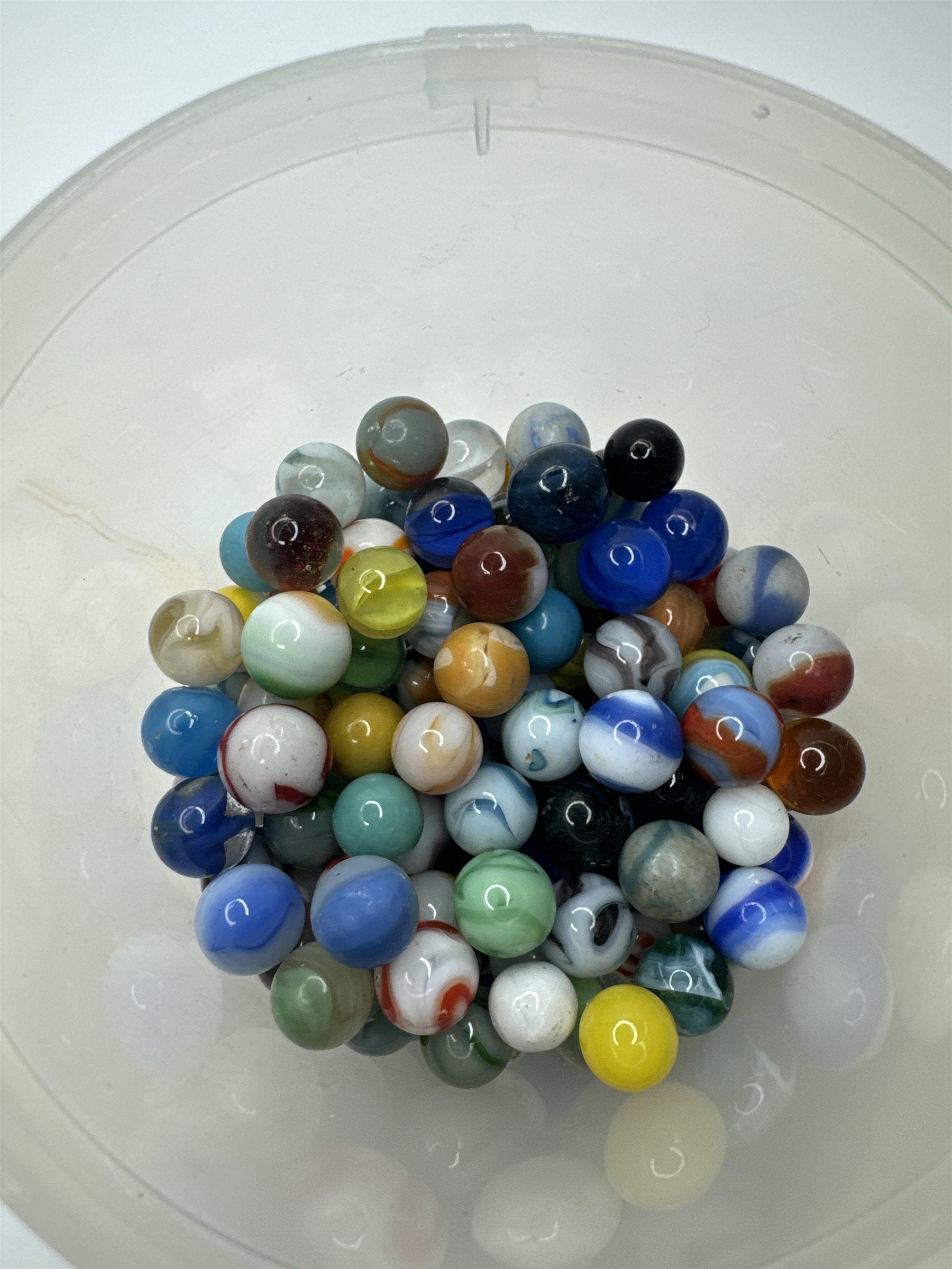 Vintage 2lb Lot of Played Marbles Multicolor Glass Vintage Marble Lot