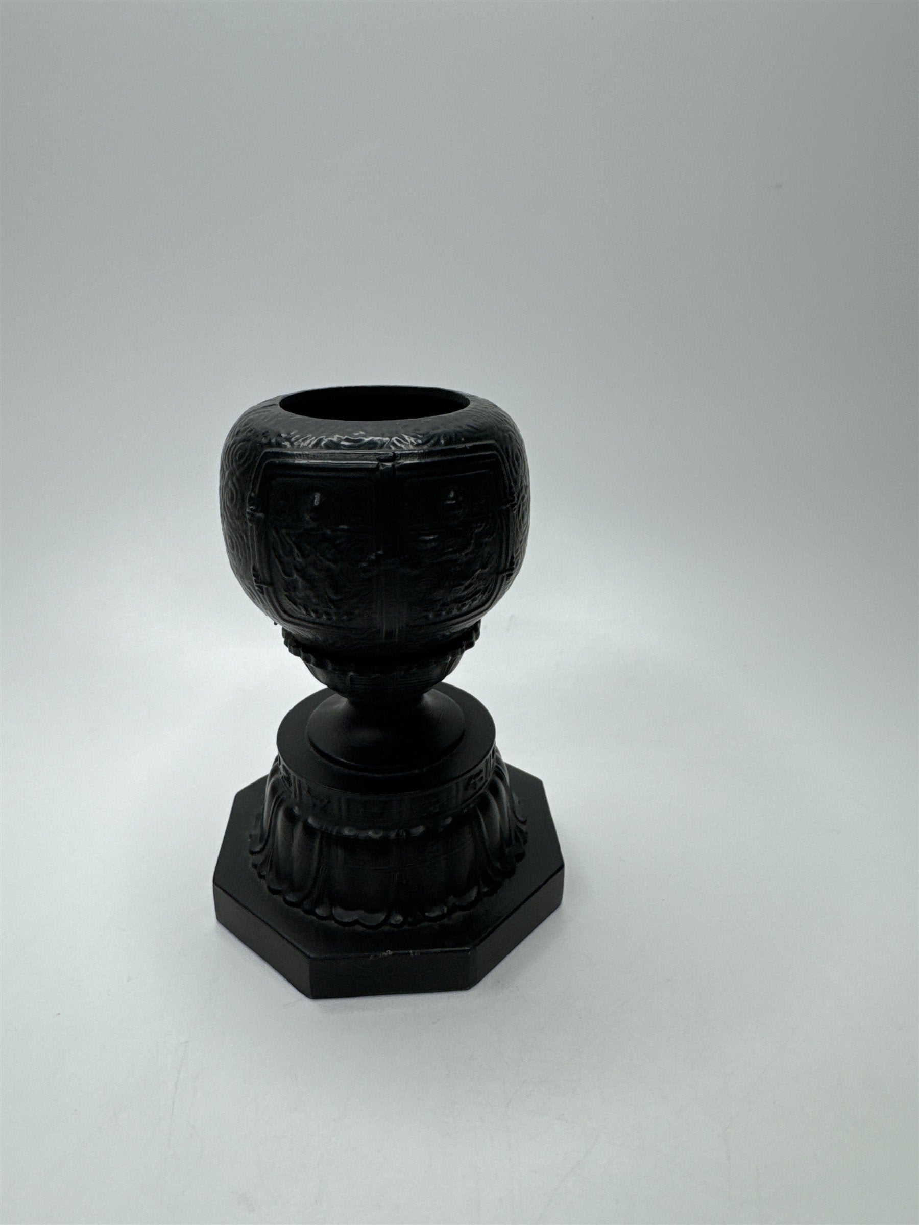 Vintage Incense Burner Asian Design Black Metal Globe on Stand Burner for Cones
