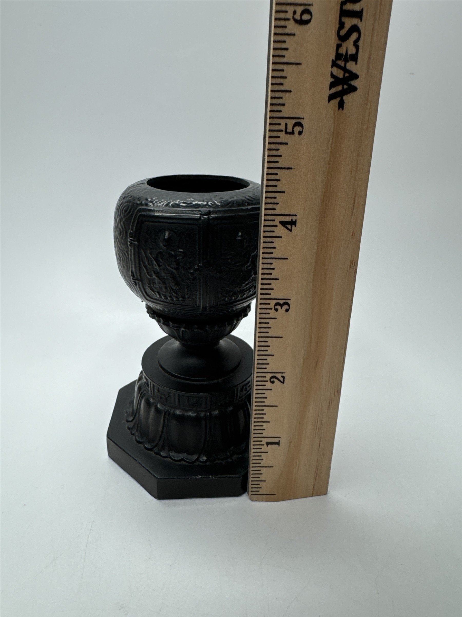 Vintage Incense Burner Asian Design Black Metal Globe on Stand Burner for Cones