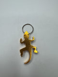 Vintage Orange Metal Lizard Gecko Keychain Keepsake Island Souvenir