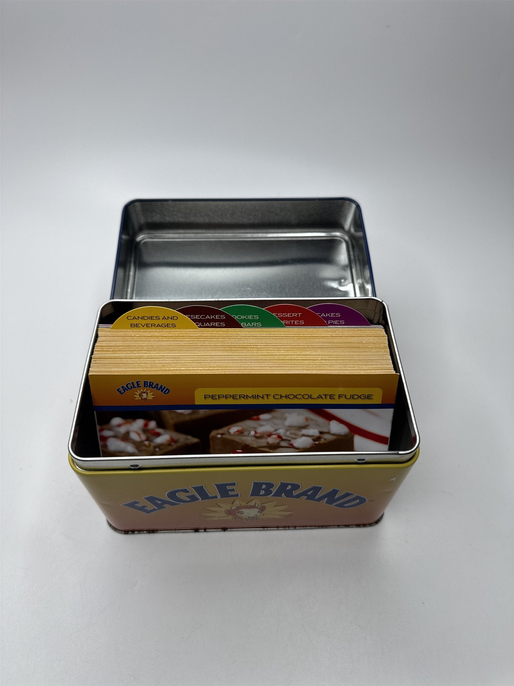 Vintage Eagle Brand Recipe Card Collection and Metal Recipe Box /w Recipe Cards