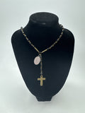 Vintage INRI Black Beaded Rosary and Cross Miraculous Pendant Catholic Rosary