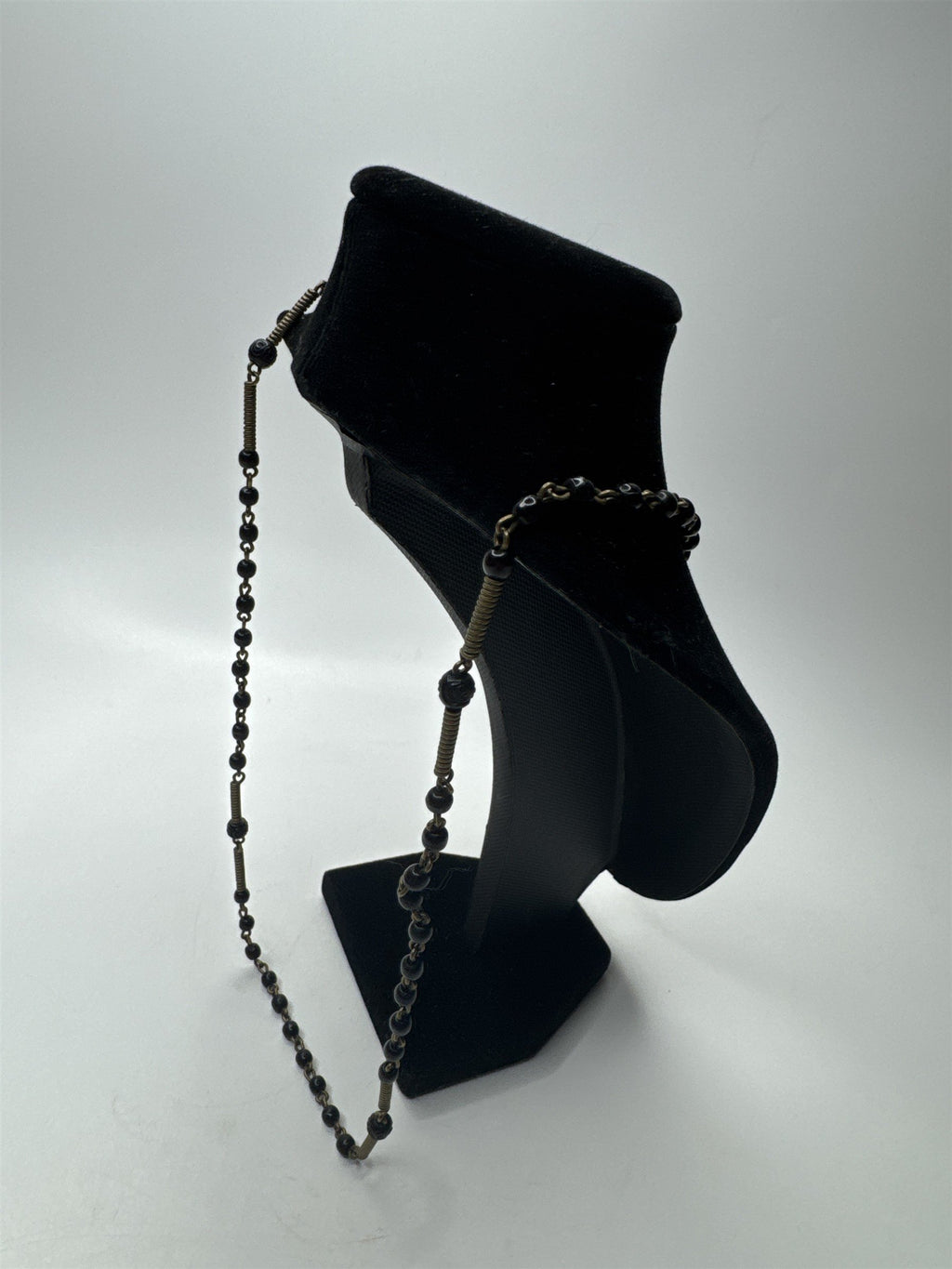Vintage INRI Black Beaded Rosary and Cross Miraculous Pendant Catholic Rosary