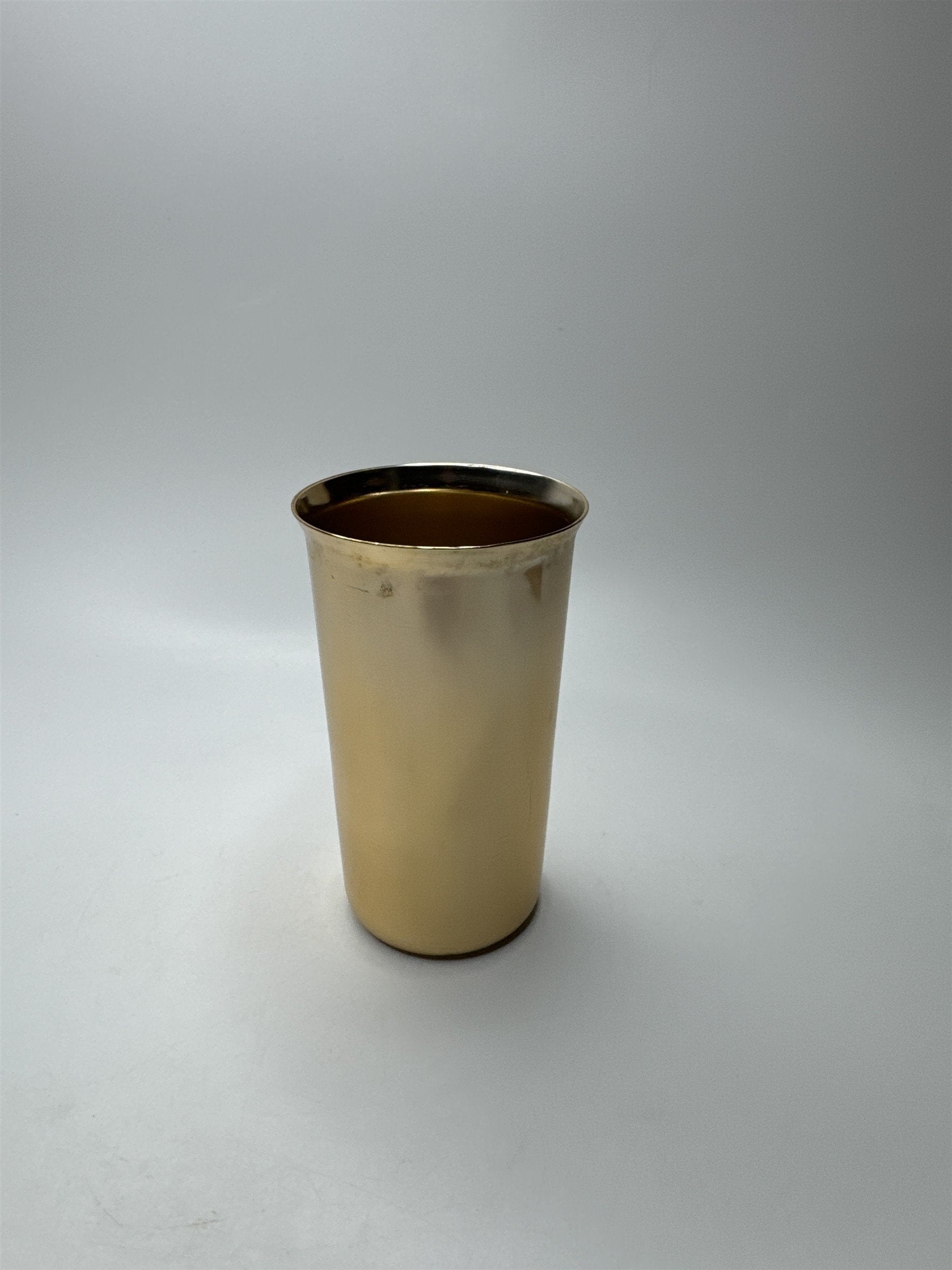 Gold Toned Metal Drinking Offering Cup Shot Glass Alcohol Cup Tumbler