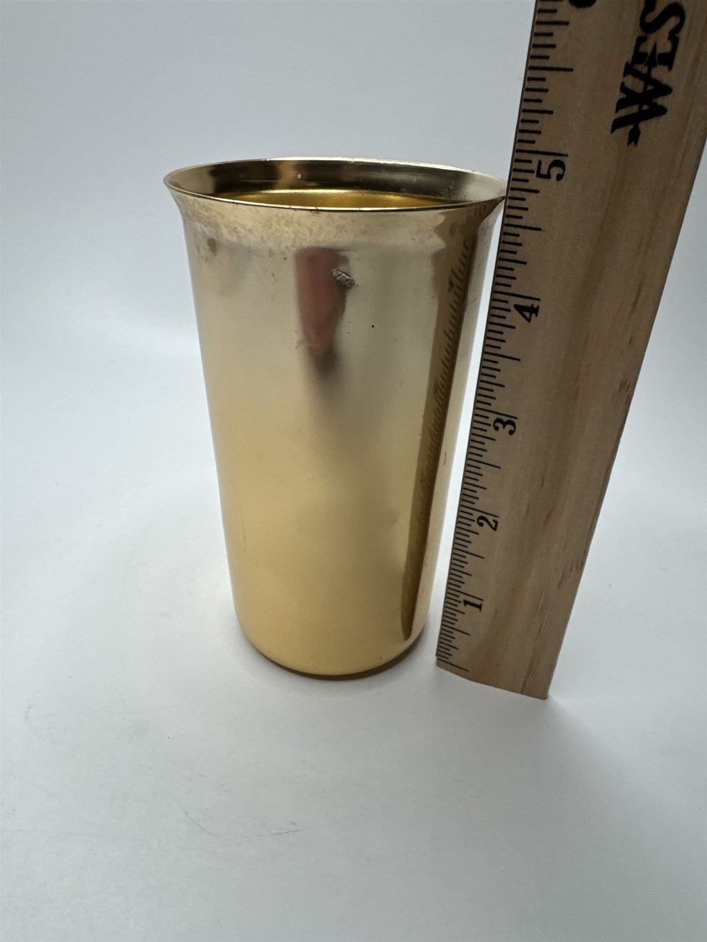 Gold Toned Metal Drinking Offering Cup Shot Glass Alcohol Cup Tumbler