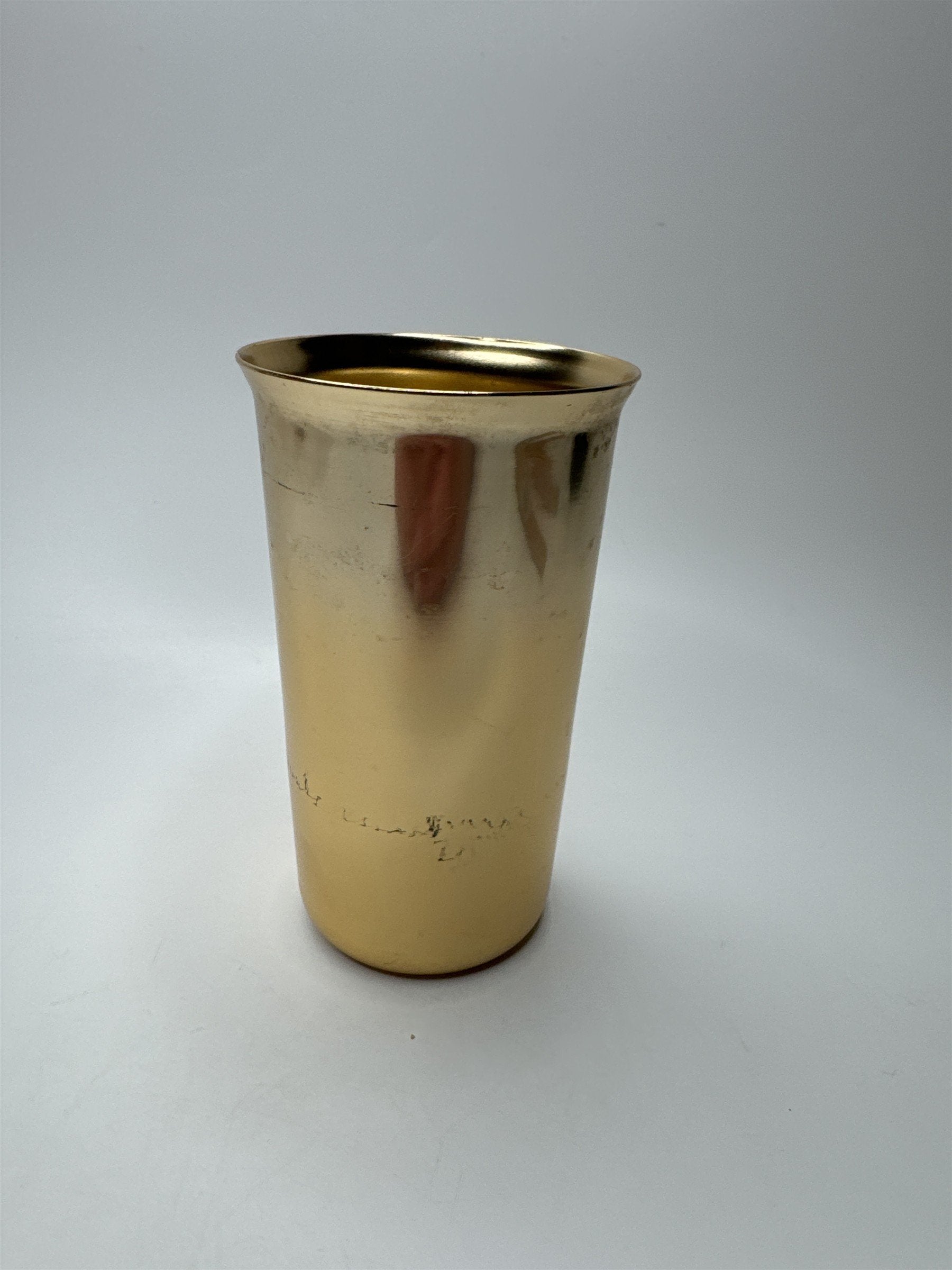 Gold Toned Metal Drinking Offering Cup Shot Glass Alcohol Cup Tumbler